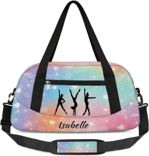 Dance Bags for Girls Duffle Bag Kids Overnight Travel Sleepover Bag Customized Name Text Sports Gym Bag