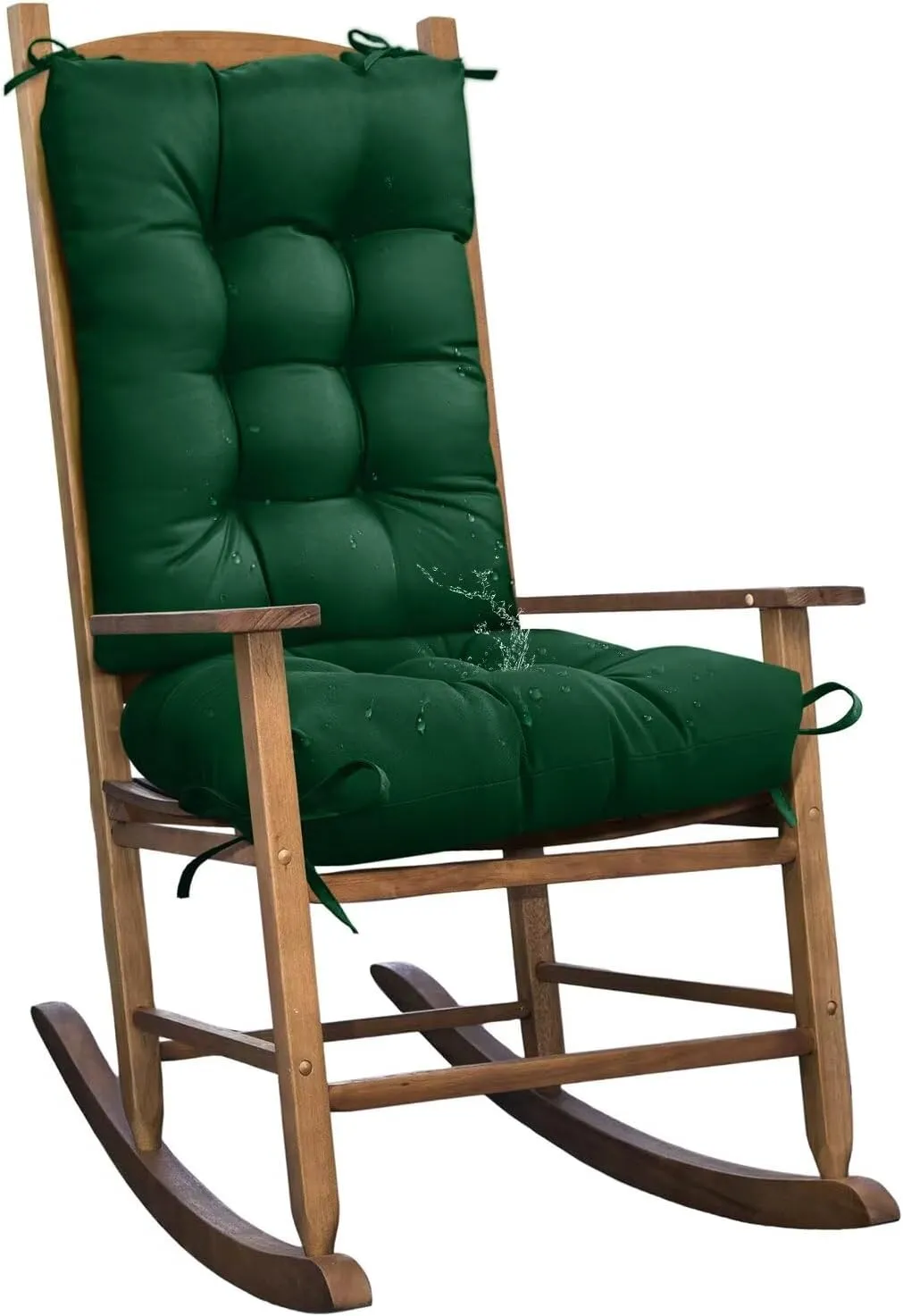 Dark Green Patio Chair Cushion Outdoor Indoor Rocking Chair Cushions Set of 1 Replacement Cushions for Chairs Waterproof Seat Pads