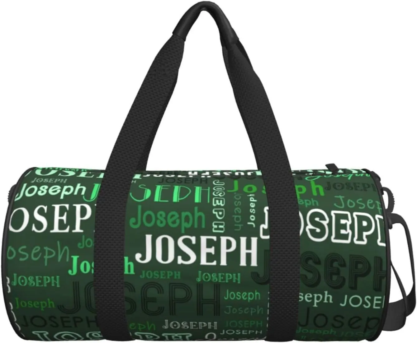 Dark Green Pattern Personalized Duffle Bag for Women Men Custom Sports Gym Dance Bag with Name Customize Cheer Bags for Travel Yoga Ballet Cheerleader Overnight Weekender Handbag