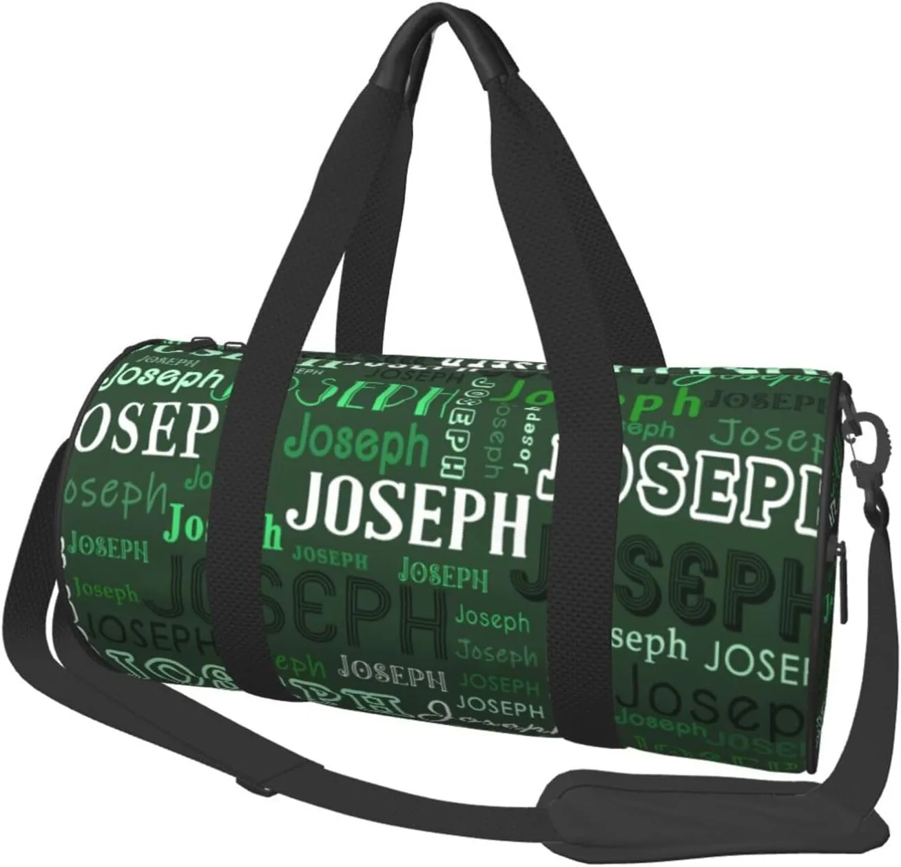 Dark Green Pattern Personalized Duffle Bag for Women Men Custom Sports Gym Dance Bag with Name Customize Cheer Bags for Travel Yoga Ballet Cheerleader Overnight Weekender Handbag