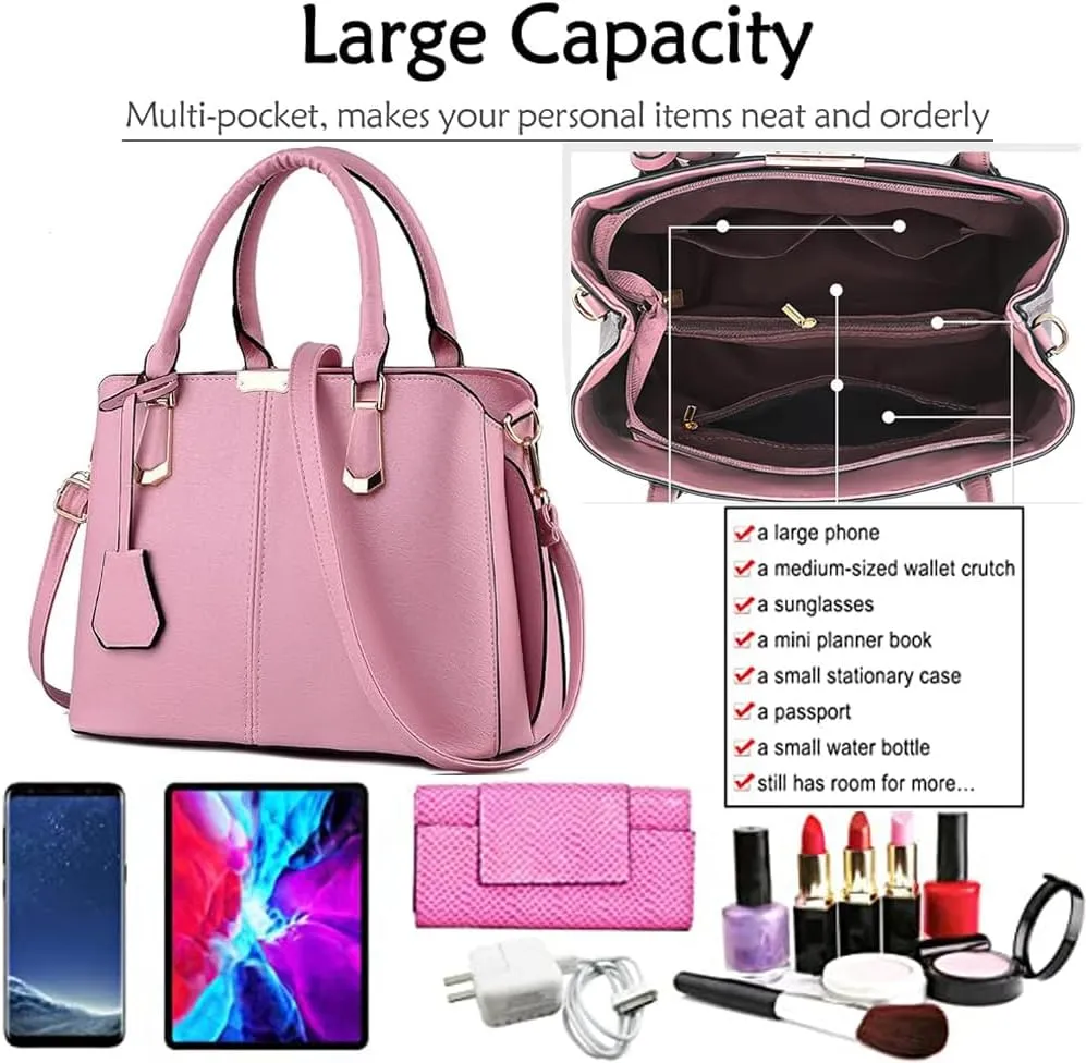 Dayfine Top Handle Handbag for Women PU Leather Satchel Bag Tote Bag Ladies Shoulder-Bag Crossbody Bag