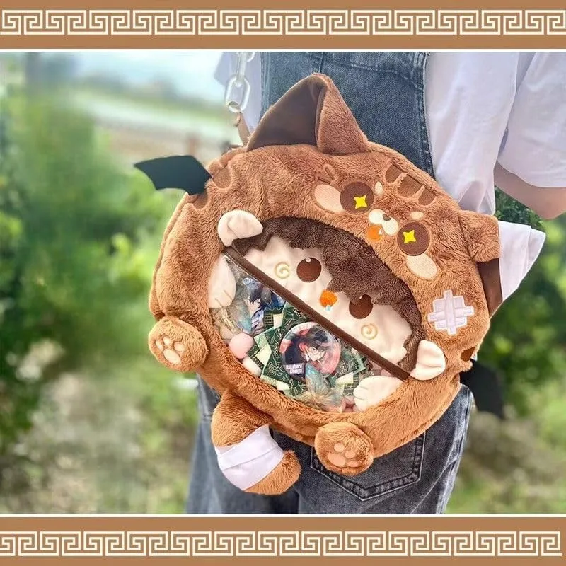 Dazai Osamu Nakahara Chuuya Ita Bag Anime Character Cute Backpack Clear Crossbody Shoulder Bag Pin Display Bag, Dazai Osamu2, Medium