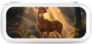 Deer in The Autumn Woods Compatible with Switch Carrying Case Hard Travel Game Bag Pouch with 15 Games Accessories