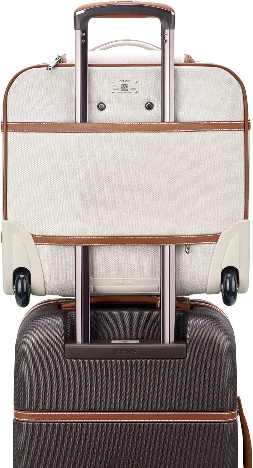 DELSEY PARIS Chatelet 2.0 Softside Luggage Under-Seater with 2 Wheels, Angora, Carry on 16 Inch