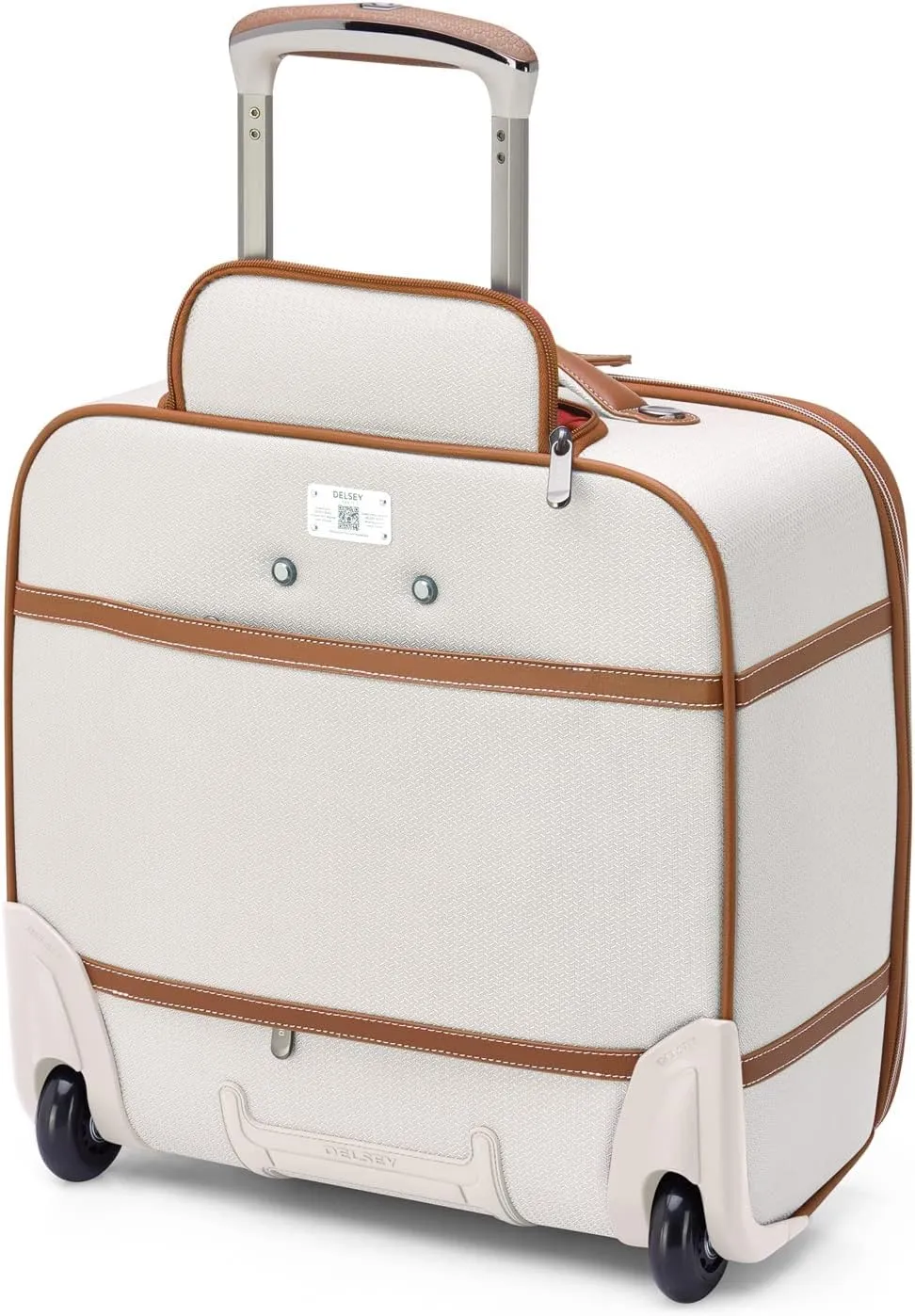 DELSEY PARIS Chatelet 2.0 Softside Luggage Under-Seater with 2 Wheels, Angora, Carry on 16 Inch