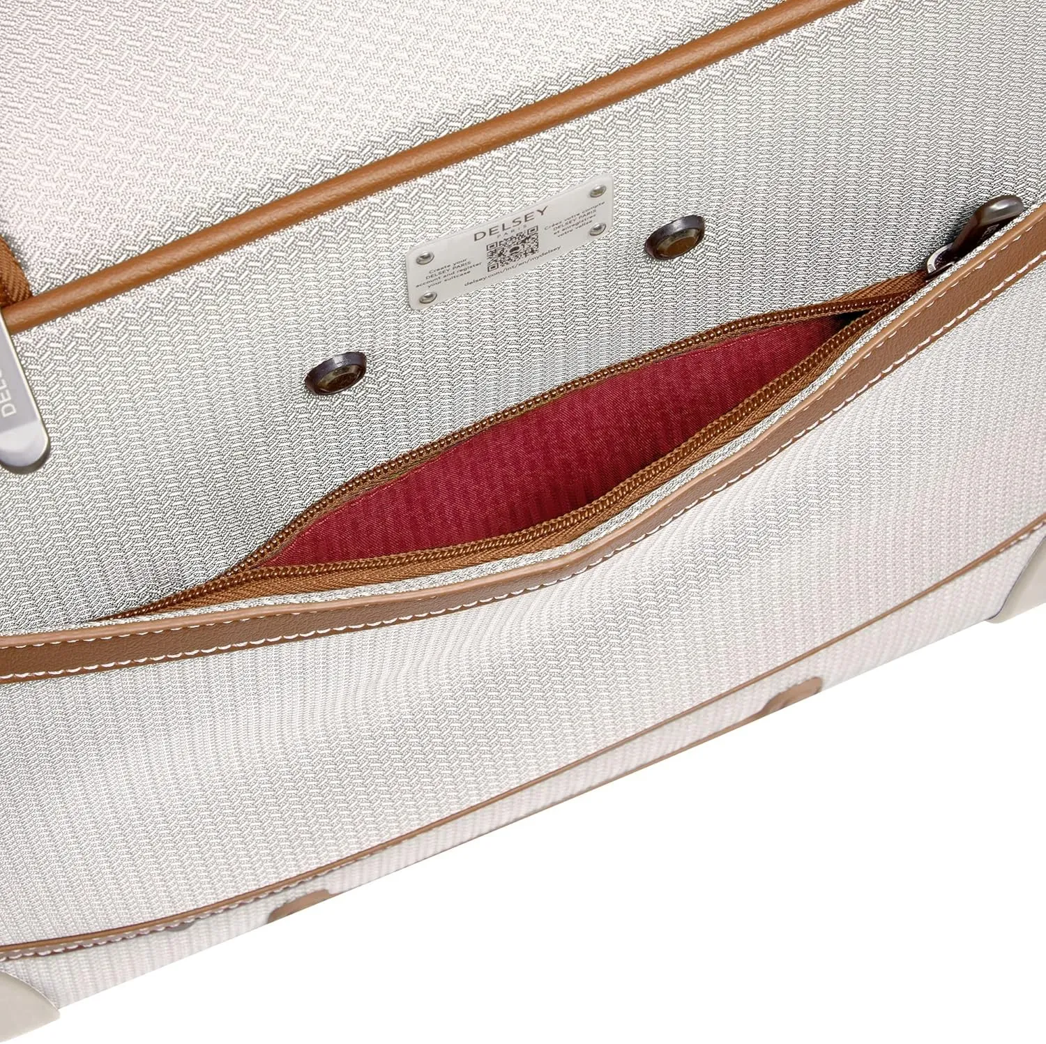 DELSEY PARIS Chatelet 2.0 Softside Luggage Under-Seater with 2 Wheels, Angora, Carry on 16 Inch