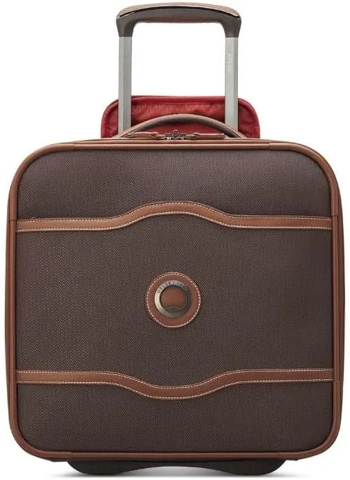 DELSEY PARIS Chatelet 2.0 Softside Luggage Under-Seater with 2 Wheels, Chocolate Brown, Carry on 16 Inch