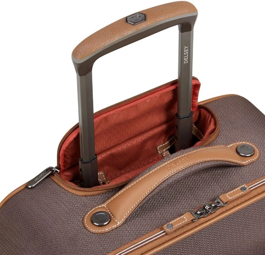 DELSEY PARIS Chatelet 2.0 Softside Luggage Under-Seater with 2 Wheels, Chocolate Brown, Carry on 16 Inch