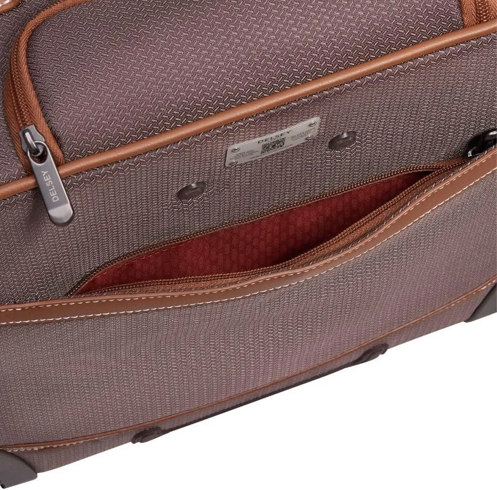 DELSEY PARIS Chatelet 2.0 Softside Luggage Under-Seater with 2 Wheels, Chocolate Brown, Carry on 16 Inch