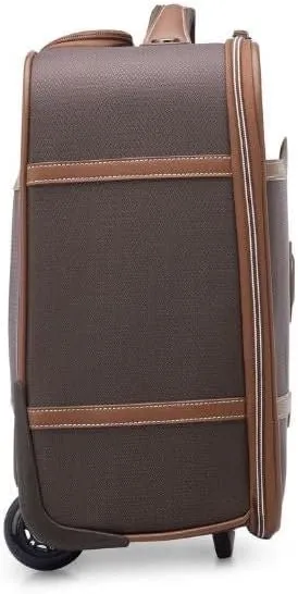 DELSEY PARIS Chatelet 2.0 Softside Luggage Under-Seater with 2 Wheels, Chocolate Brown, Carry on 16 Inch
