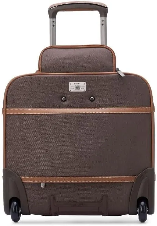 DELSEY PARIS Chatelet 2.0 Softside Luggage Under-Seater with 2 Wheels, Chocolate Brown, Carry on 16 Inch