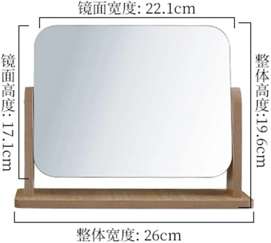 Desktop Makeup Mirrors high-Definition Single Sided Dressing Mirrors Beauty Mirrors Student Dormitory Desktop Mirrors(26 * 19.6cm D) (D 26 * 19.6cm)