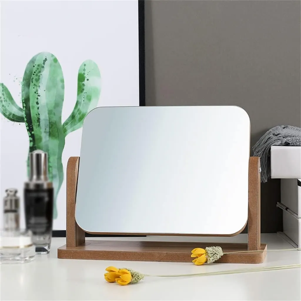 Desktop Makeup Mirrors high-Definition Single Sided Dressing Mirrors Beauty Mirrors Student Dormitory Desktop Mirrors(26 * 19.6cm D) (D 26 * 19.6cm)