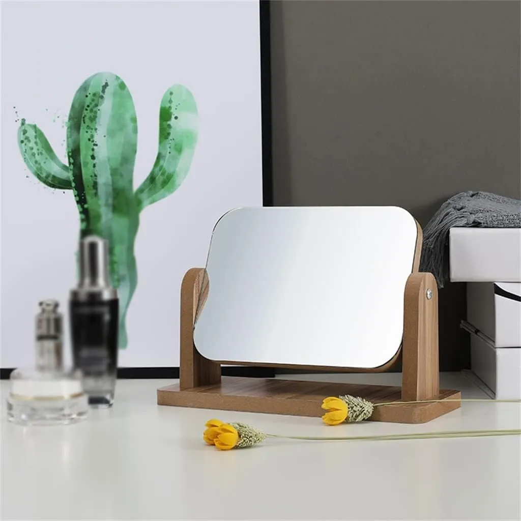 Desktop Makeup Mirrors high-Definition Single Sided Dressing Mirrors Beauty Mirrors Student Dormitory Desktop Mirrors(26 * 19.6cm D) (D 26 * 19.6cm)