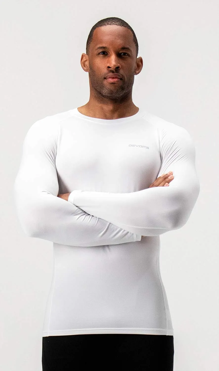 DEVOPS 2 Pack Men's Thermal Long Sleeve Compression Shirts