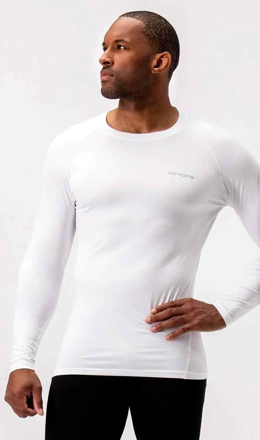 DEVOPS 2 Pack Men's Thermal Long Sleeve Compression Shirts