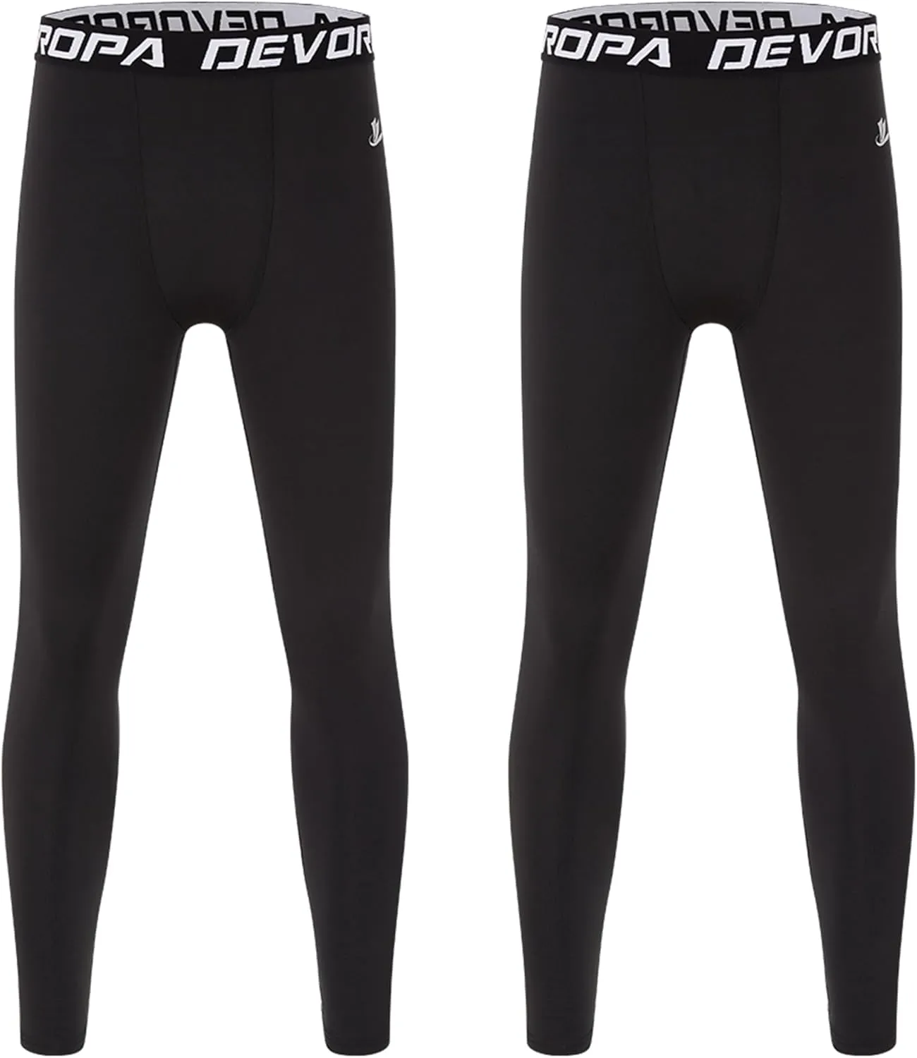 DEVOROPA Boys Leggings Quick Dry Youth Compression Pants Sports Tights Basketball Baseball Base Layer Husky/Slim/Regular Fit
