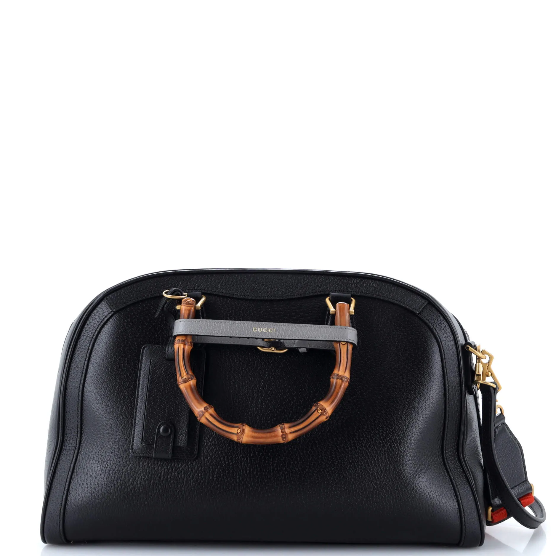 Diana NM Bamboo Handle Duffle Bag Leather Medium