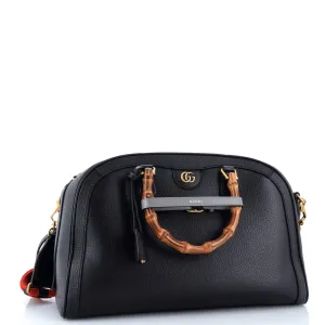 Diana NM Bamboo Handle Duffle Bag Leather Medium