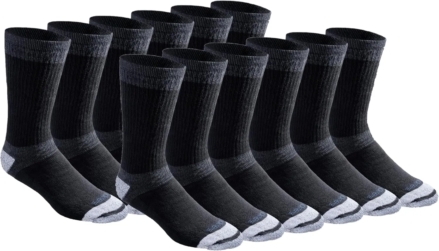 Dickies Men's Dri-tech Moisture Control Max Full Cushion Crew Socks, Available in M-XL (6, 12 Pairs)