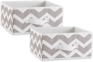 DII Non Woven Polyester Storage Bin, 11x11x5.5-inch, Chevron Gray, 2 Piece