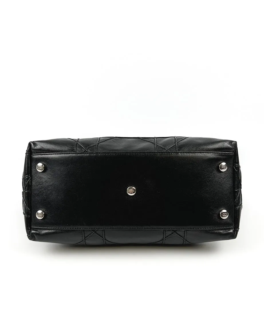 Dior Granville Tote Black Cannage Quilted Lambskin SHW