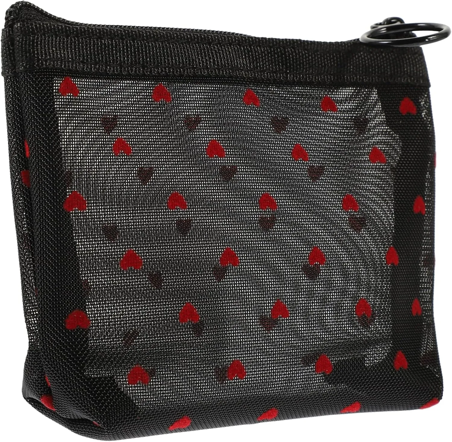 DOITOOL 2 Sets Mesh Cosmetic Bag Zipper Bag Travel Portable, Black, 12X8.5X3CM