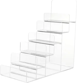 DOITOOL 6- Tier Acrylic Wallet Display Stand Holder, Clear Handbag Purse Display Stand Jewelry Display Riser Purse Handbag Organizer