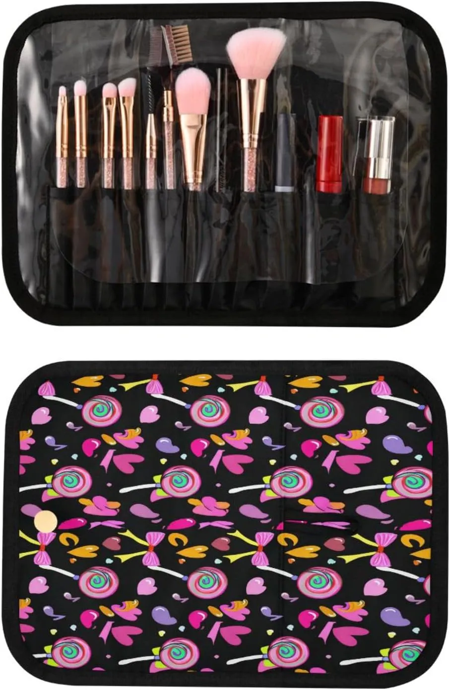 Doodle Color Lollipop Women Men Travel Cosmetic Bag, Toiletry Bag Set, Portable Hanging Organizer for Toiletries, Cosmetics, Brushes