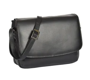 DR365 Women's Leather Cross Body Shoulder Bag Black