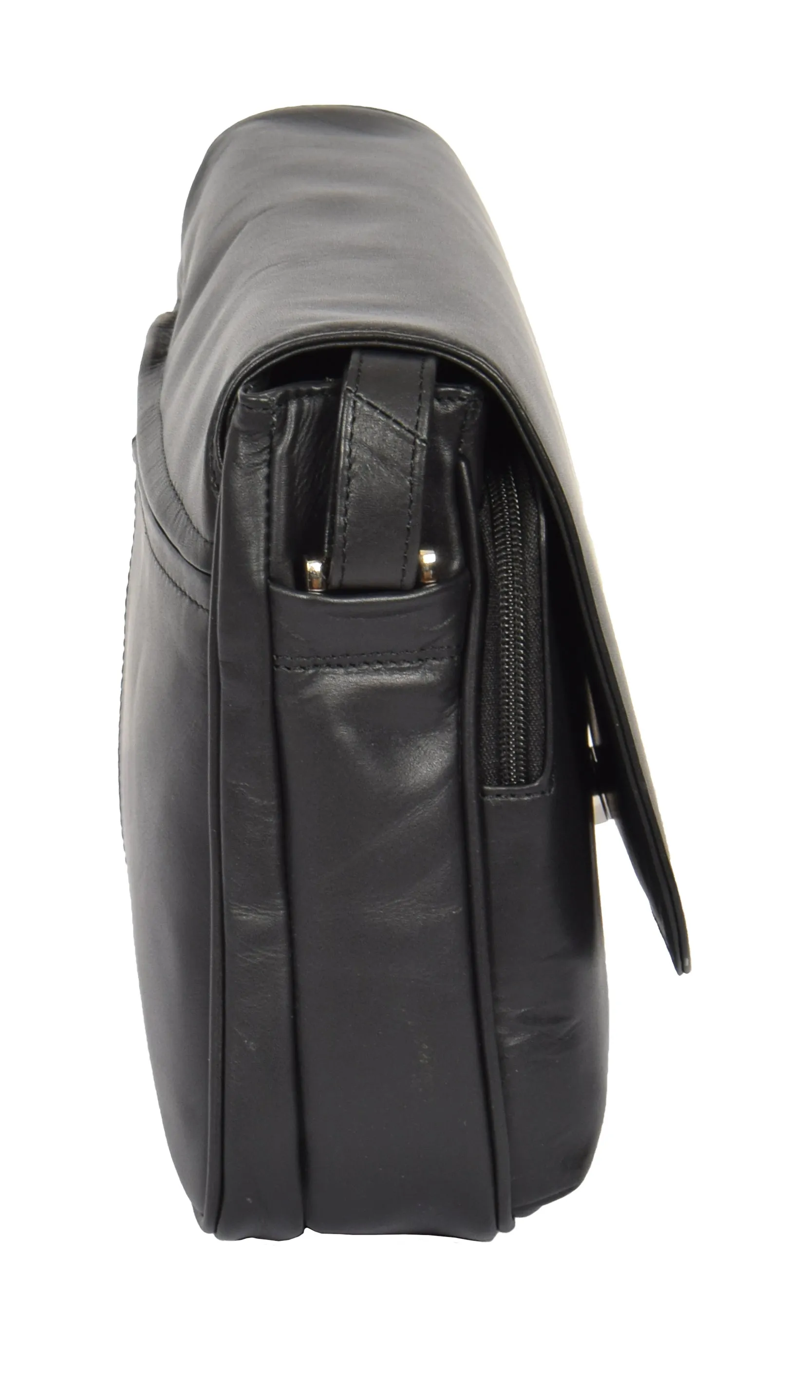 DR365 Women's Leather Cross Body Shoulder Bag Black