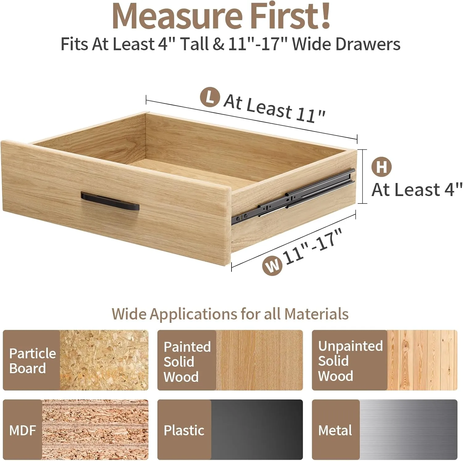 Drawer Dividers Organizer 8 Pack, Adjustable Separators 4" High Expandable from 11-17" for Bedroom, Bathroom, Closet, Clothing, Office, Kitchen (Beige, 8 PACK)