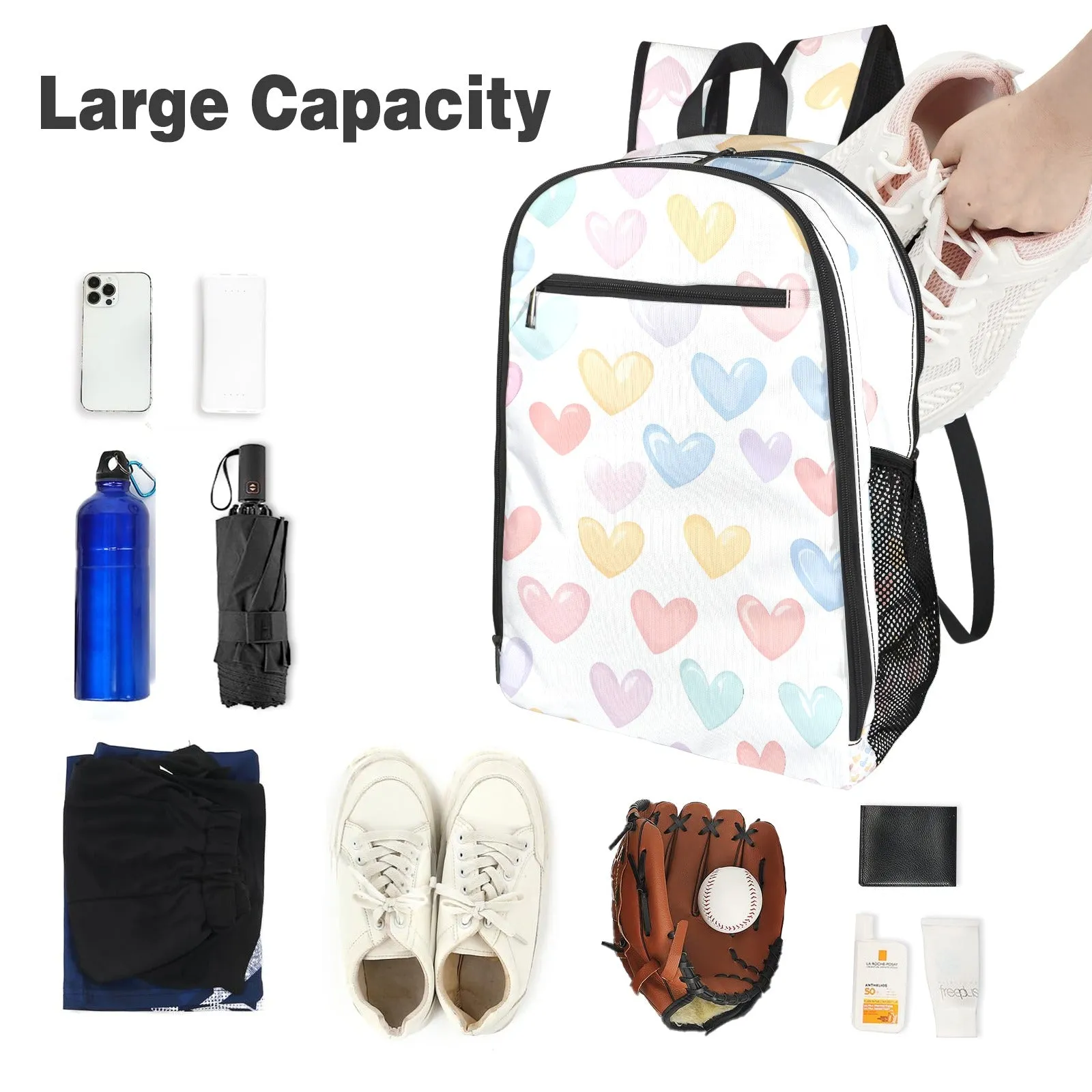DreamPop Hearts - Cute Pastel Heart Backpack