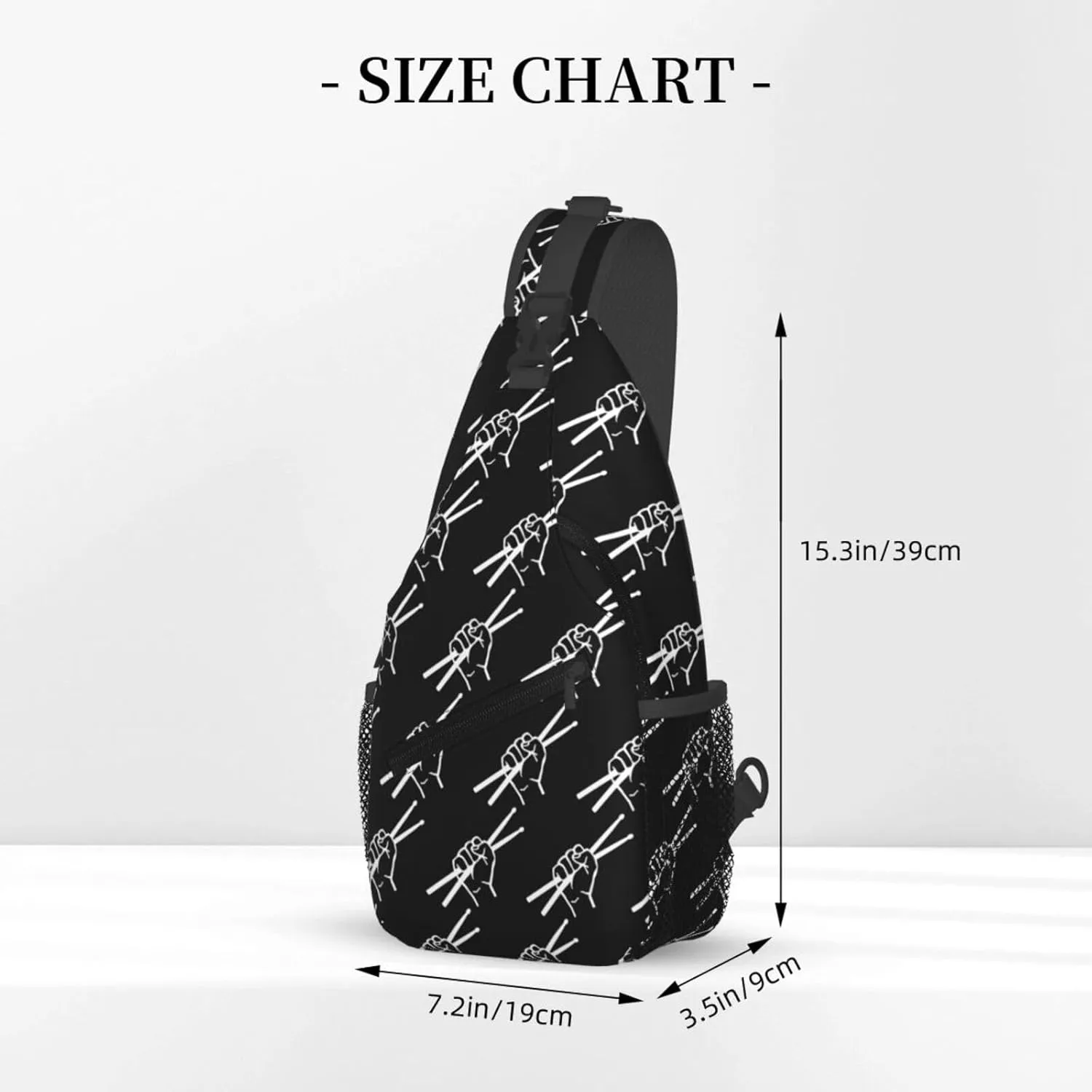Drumsticks Drummer Sling Backpack Shoulder Chest Bag For Men Women Hiking Travel Crossbody Daypack