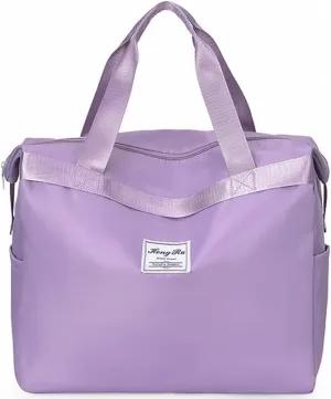 Duffel Bag for Women Nylon Waterproof Gym Bag Lightweight Weekender Overnight Shoulder Bag Large Travel Handbag with Wet Pocket