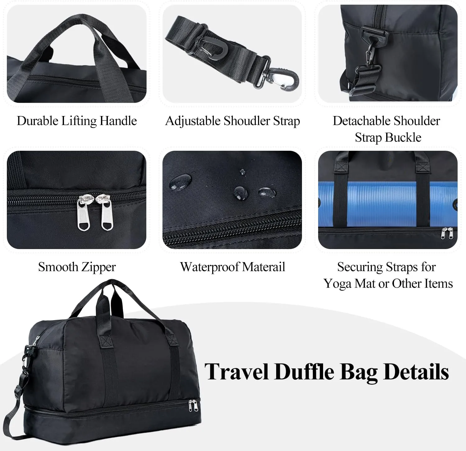 Duffle Bag for Women Girls Personalized Overnight Weekender Duffle with Name, Custom Honeymoon Travel Bag for Wedding - Waterproof & Trolley Case Sleeve，Embroidered Bridesmaid Proposal Bag