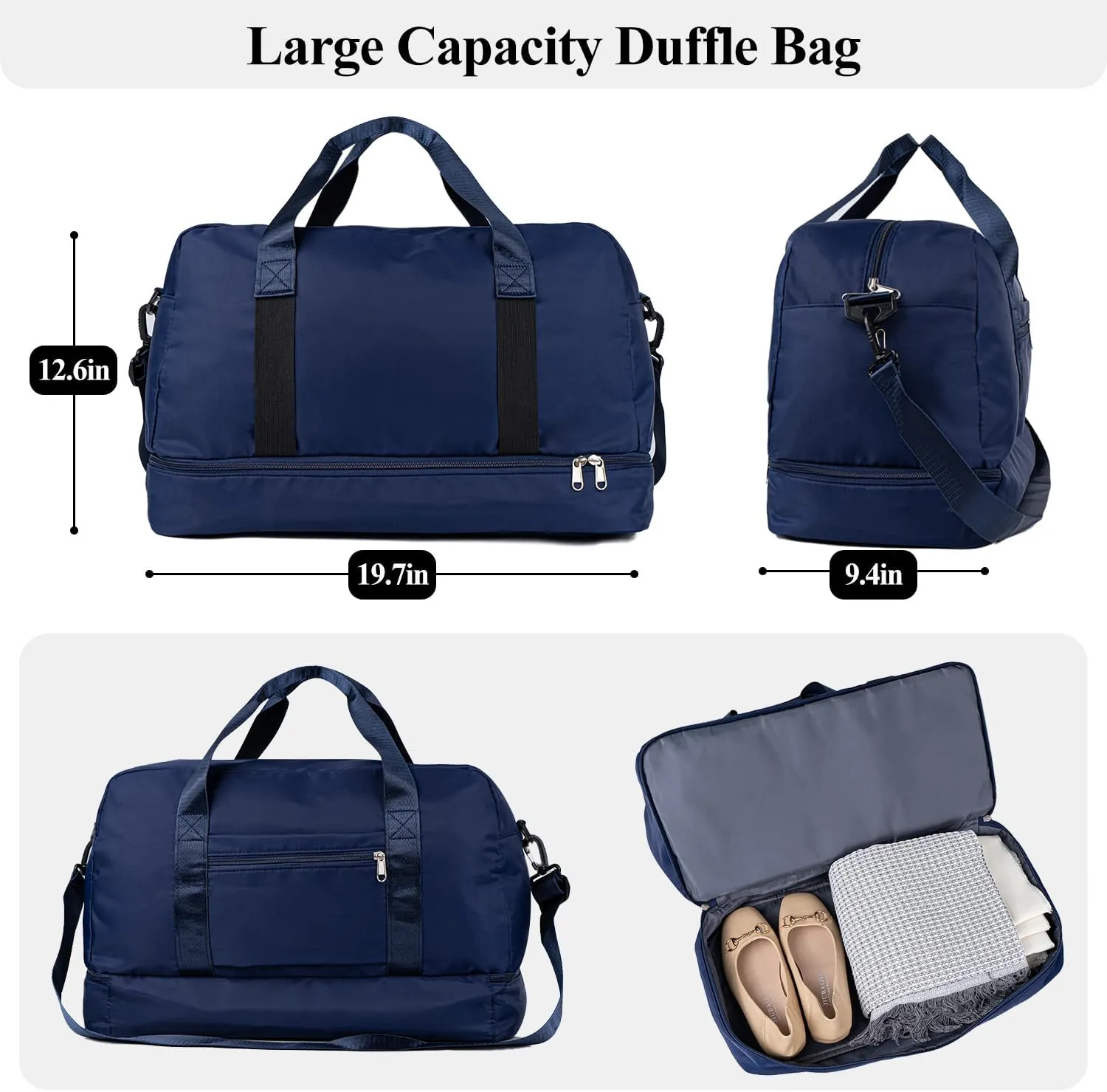 Duffle Bag for Women Girls Personalized Overnight Weekender Duffle with Name, Custom Honeymoon Travel Bag for Wedding - Waterproof & Trolley Case Sleeve，Embroidered Bridesmaid Proposal Bag