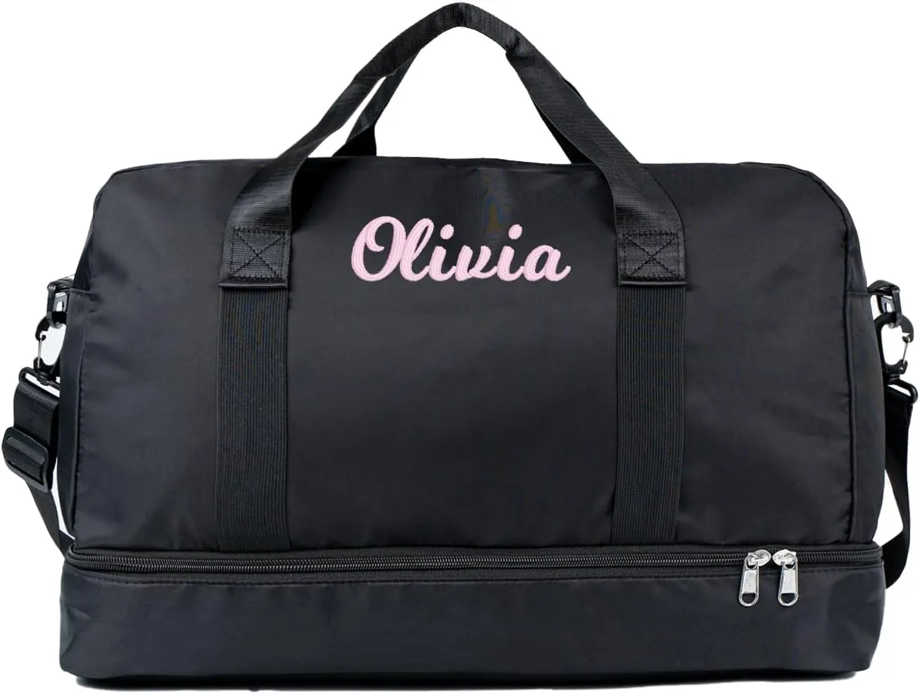 Duffle Bag for Women Girls Personalized Overnight Weekender Duffle with Name, Custom Honeymoon Travel Bag for Wedding - Waterproof & Trolley Case Sleeve，Embroidered Bridesmaid Proposal Bag