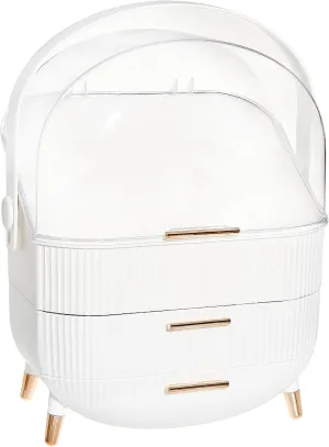 DwellStudio Dustproof Makeup Organizer for Cosmetics and Skincare - Stylish Storage Solution for Your Beauty Essentials