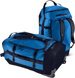 Eagle Creek Cargo Hauler 130L Rolling Duffle Bag with Wheels and Handle, Tuck-Away Backpack Straps, Easy-Access End Pocket & U-Lid Main Compartment, Aizome Blue