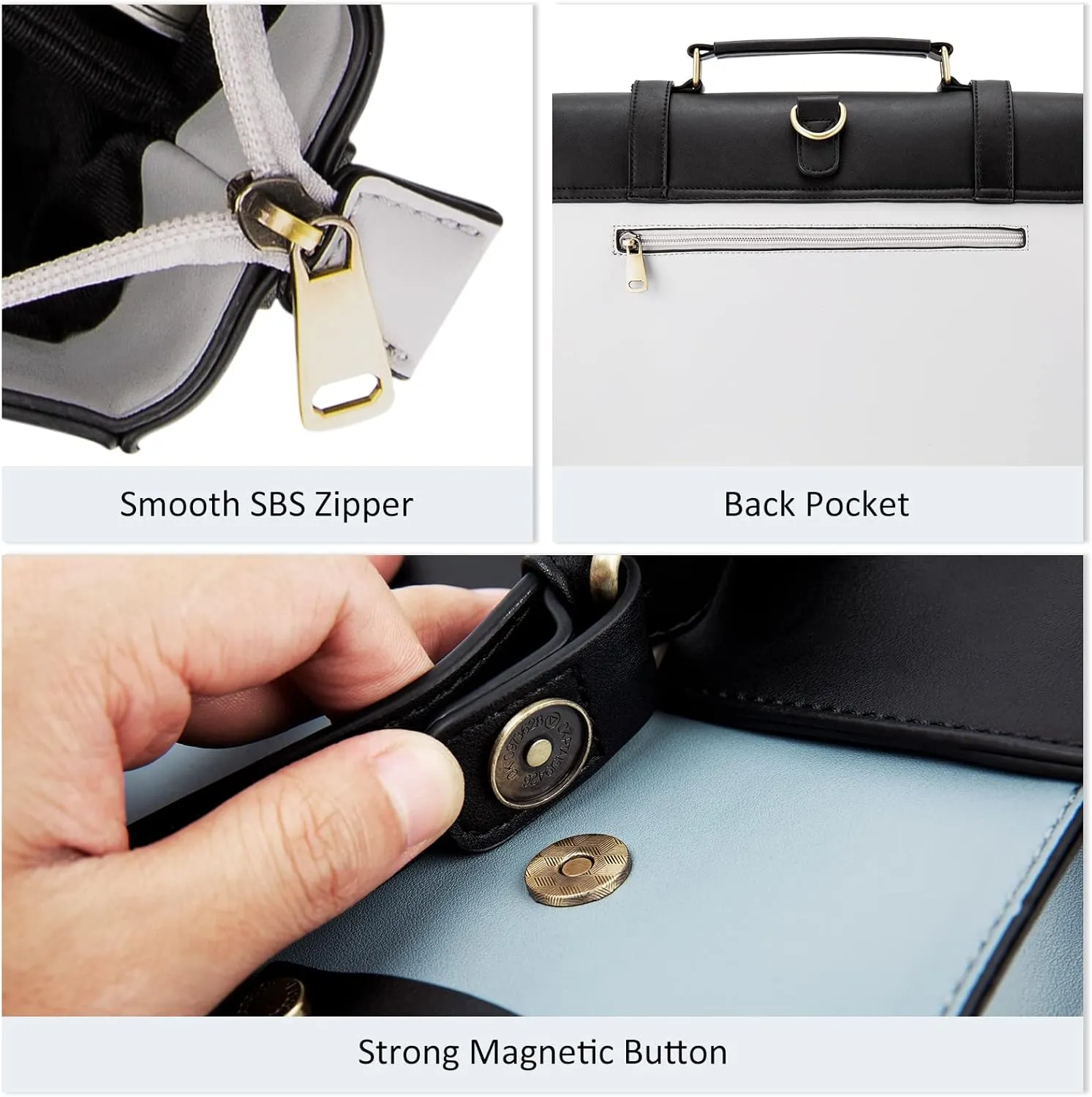 ECOSUSI Laptop Bag for Women Vegan Leather Messenger Bag Fashion Briefcase Backpack 15.6 inch Computer Satchel Bag