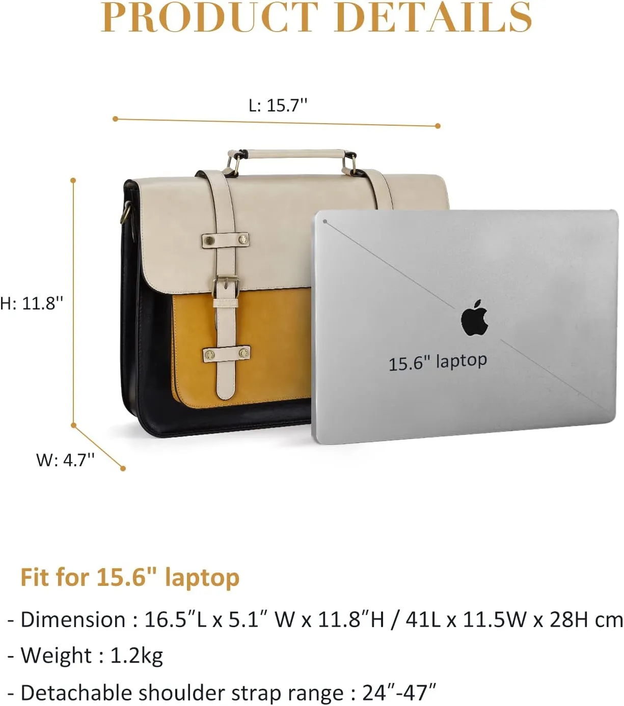 ECOSUSI Laptop Bag for Women Vegan Leather Messenger Bag Fashion Briefcase Backpack 15.6 inch Computer Satchel Bag