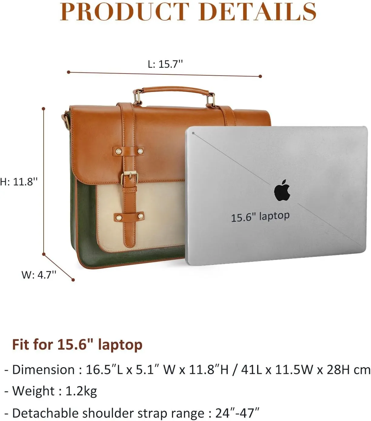ECOSUSI Laptop Bag for Women Vegan Leather Messenger Bag Fashion Briefcase Backpack 15.6 inch Computer Satchel Bag