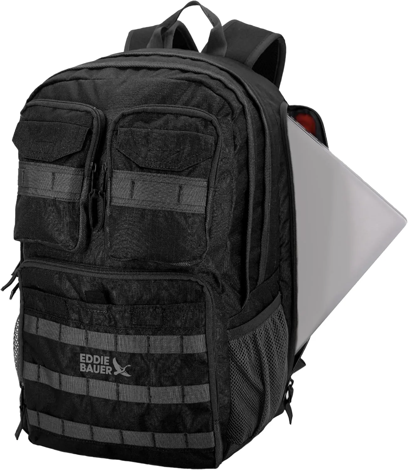 Eddie Bauer Cargo Backpack with Organization Compartments and Hydration/Laptop Compatible Sleeve, Black, 30L