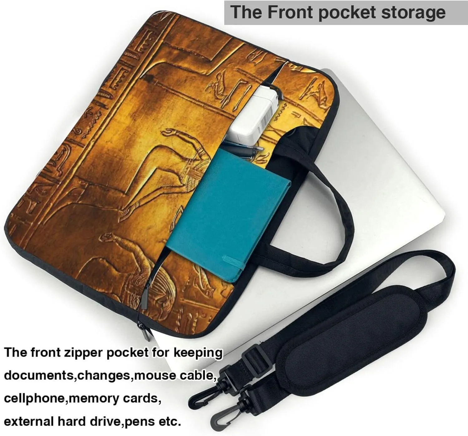 Egypt Hieroglyphics Print Versatile Laptop Bag Men's Laptop Case & Womenâ€™s Computer Bag with Shoulder Strap