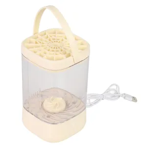 Electric Makeup Brush Cleaner, 7000rpm Automatic Makeup Brush Cleaning Machine Portable Makeup Brush Cleaning Device for Home Beauty Salon (Beige)