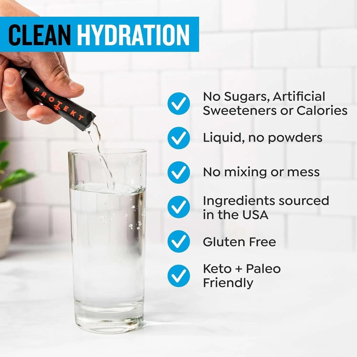 Electrolyte Packets for Recovery & Hydration | Organic & Sugar-Free Electrolytes Drinks | Works Faster Than Powder Drink | On-The-Go Liquid Hydration Drink | Lemonade, 10 Pack
