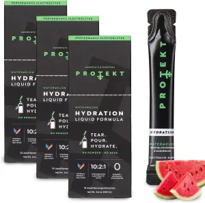 Electrolyte Packets for Recovery & Hydration | Organic & Sugar-Free Electrolytes Drinks | Works Faster Than Powder Drink | On-The-Go Liquid Hydration Drink | Watermelon, 30 Pack