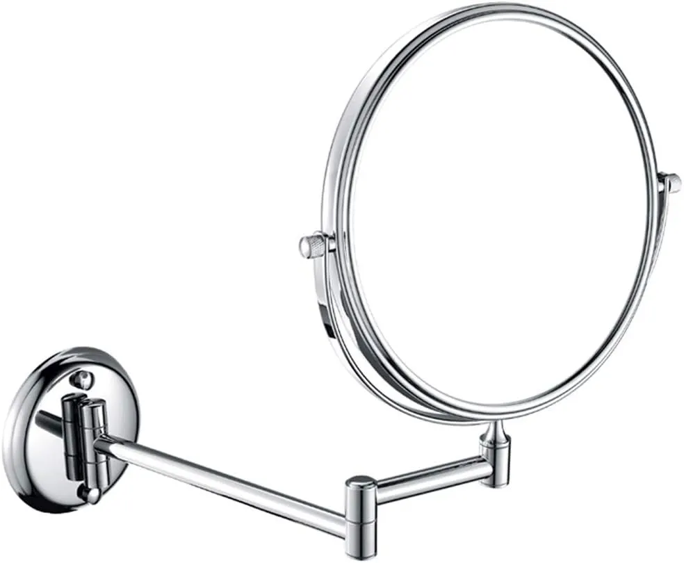 ELTOX Bathroom Makeup Mirrors Wall Mounted Magnifying Sturdy Double Sided Adjustable Cosmetic Shaving Vanity Extendable Swivel (Color : Chrome, Size : 7X)
