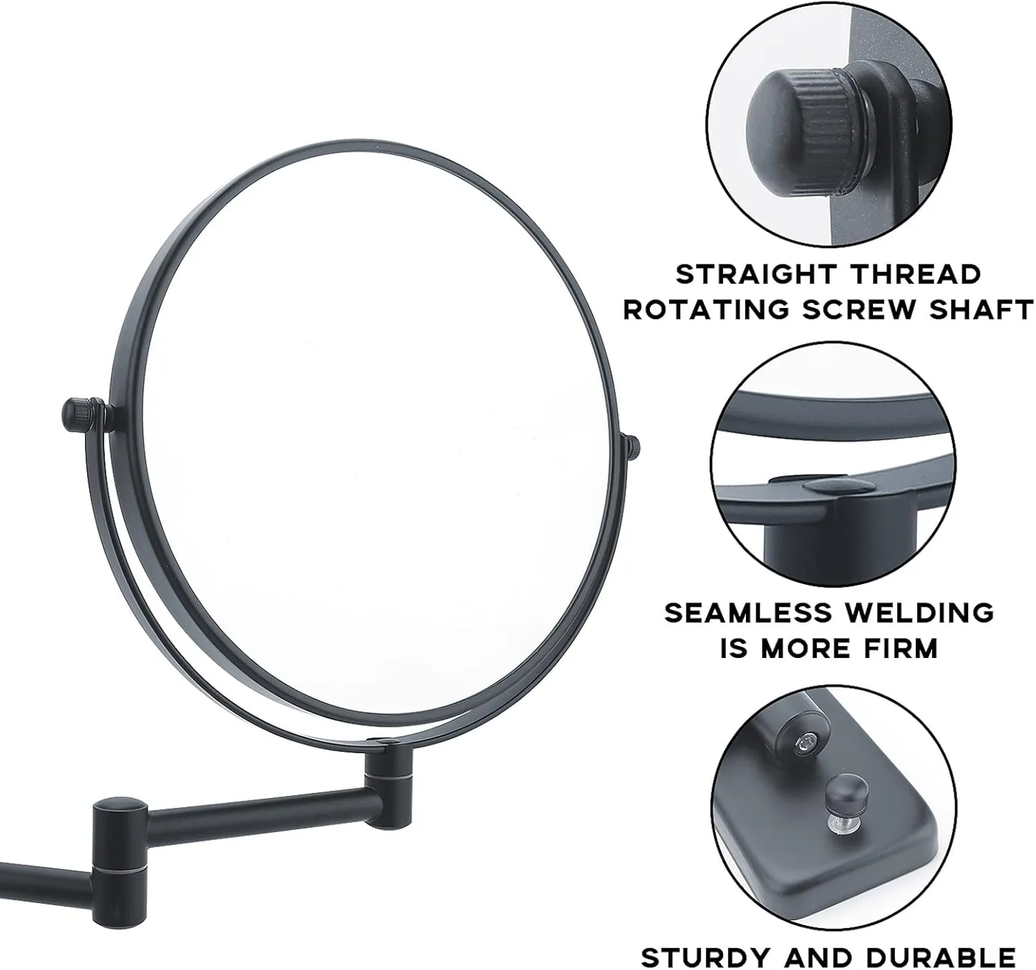 ELTOX Small Mirror Travel Mirror Make up Mirror, 8 Inch 5X7X10X Magnification Makeup Mirror Adjustable Wall Mounted 360 Rotating Professional Cosmetic Magnifier (Size : 7X)